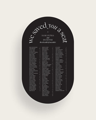 Slate Oval Seating Chart