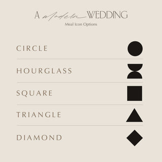 Stone Square Placecards with Italic Last Name and Meal Icon