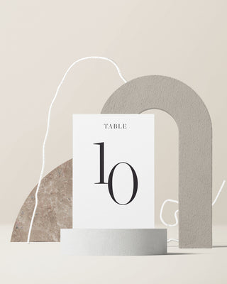 Slate Off-Centered Numbers Table Numbers