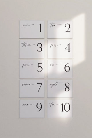 Custom Wedding Table Numbers