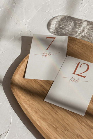 Wedding Table Numbers