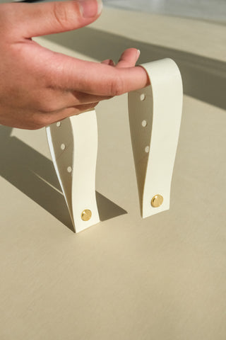 Cream Vinyl Strap Set