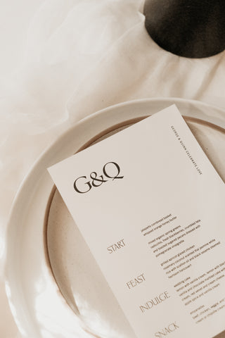 Modern Minimal Menu