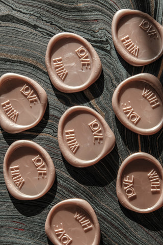 With Love Luxury Wax Oval Seals with Adhesive Backing