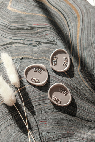 With Love Luxury Wax Oval Seals with Adhesive Backing