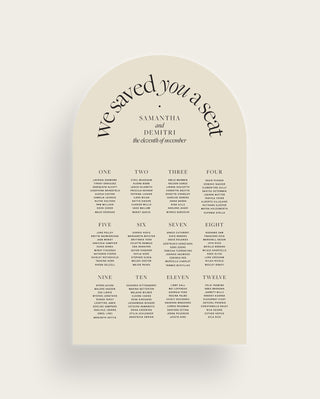 Slate Arched Seating Chart