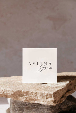 Blase Square Placecard with Cursive Last Name