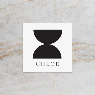 Slate Square Placecards with Bold Meal Icons