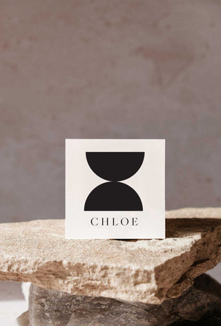Slate Square Placecards with Bold Meal Icons