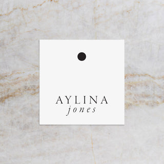 Stone Square Placecards with Italic Last Name and Meal Icon